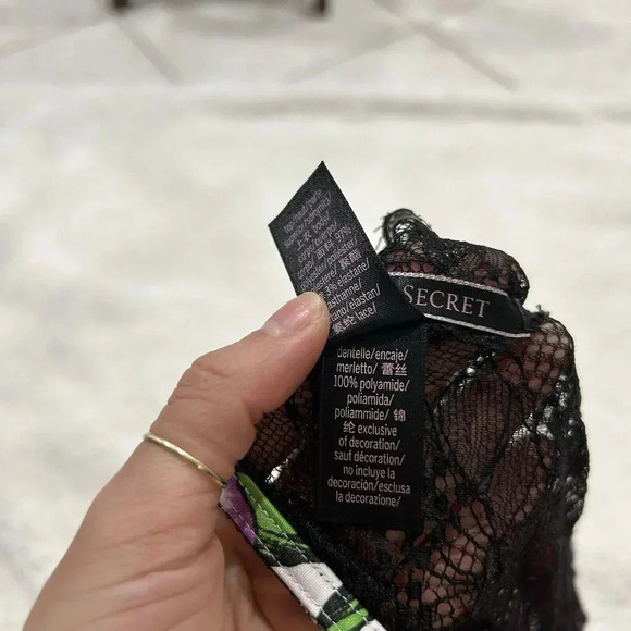 Victoria's Secret Top Womens S Multicolor Floral Satin Open Lace Back Sexy - Picture 5 of 6